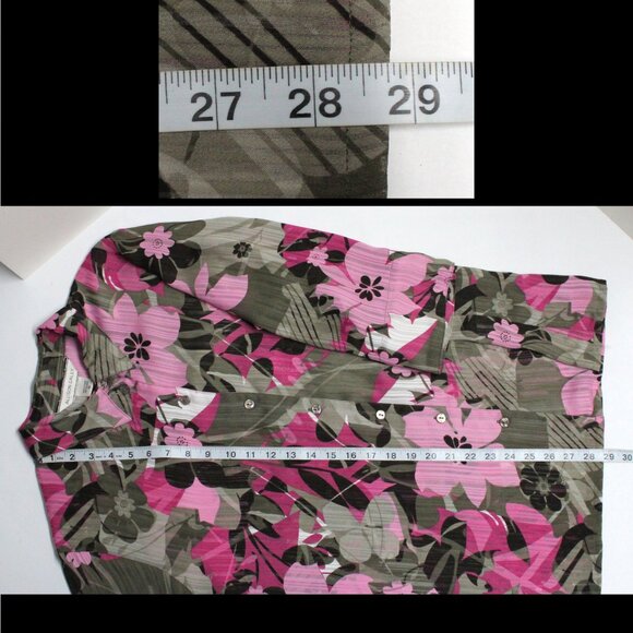 Allison Daley Size 16 Floral 3/4 Sleeve Button Down Shirt Blouse or Top - Picture 8 of 12